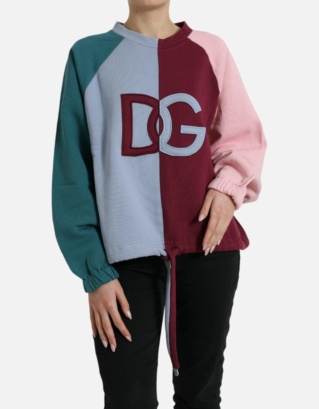 Cotton Pullover Crew Neck Sweater with Logo Women - Multicolor, 7 of 6