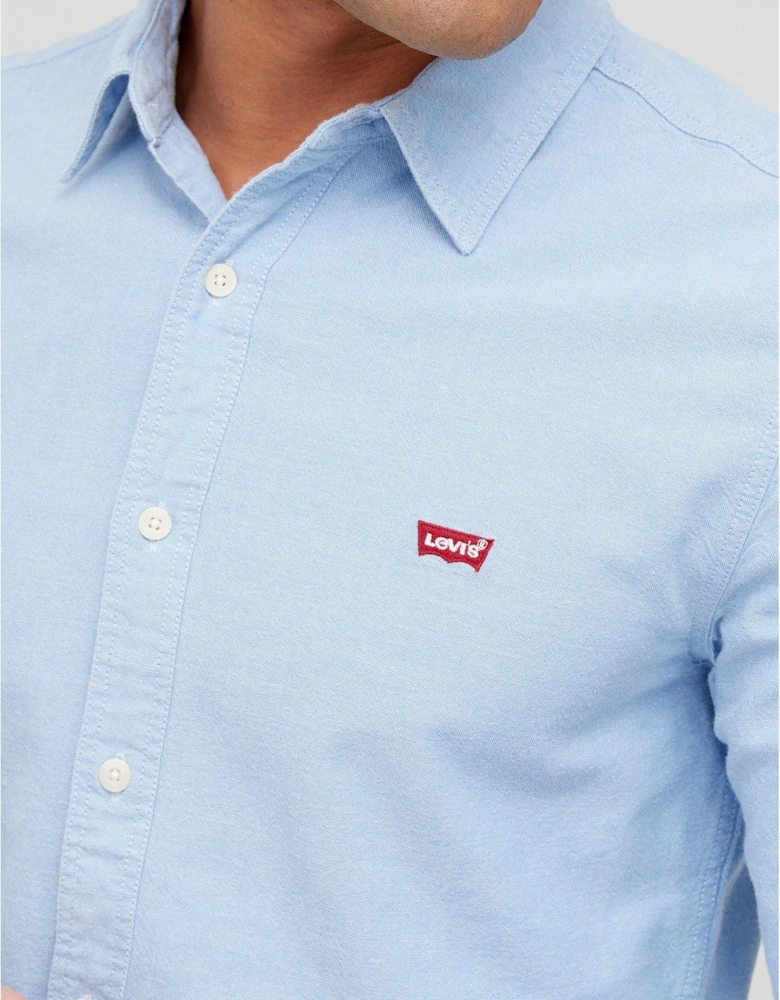 Slim Fit Embroidered Logo Oxford Shirt - Light Blue