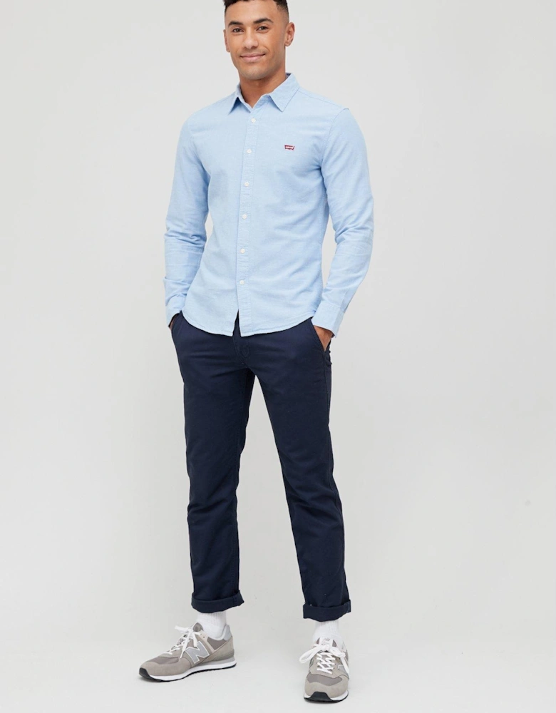 Slim Fit Embroidered Logo Oxford Shirt - Light Blue