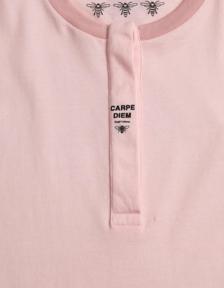 Elegant Floral Print T-Shirt in Pink Cotton Women