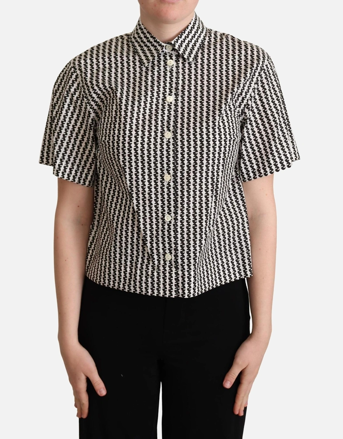 Dolce Gabbana Short Sleeve Collared Shirt Women - White, 5 of 4