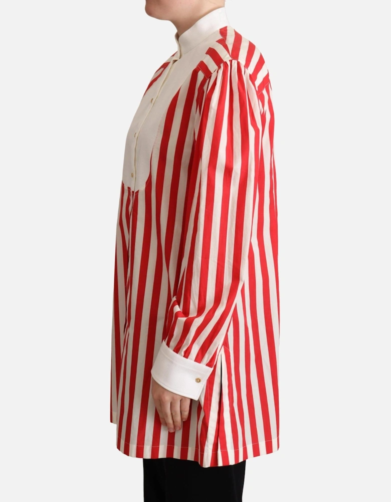 Dolce Gabbana Striped Poplin Shirt Red White Women