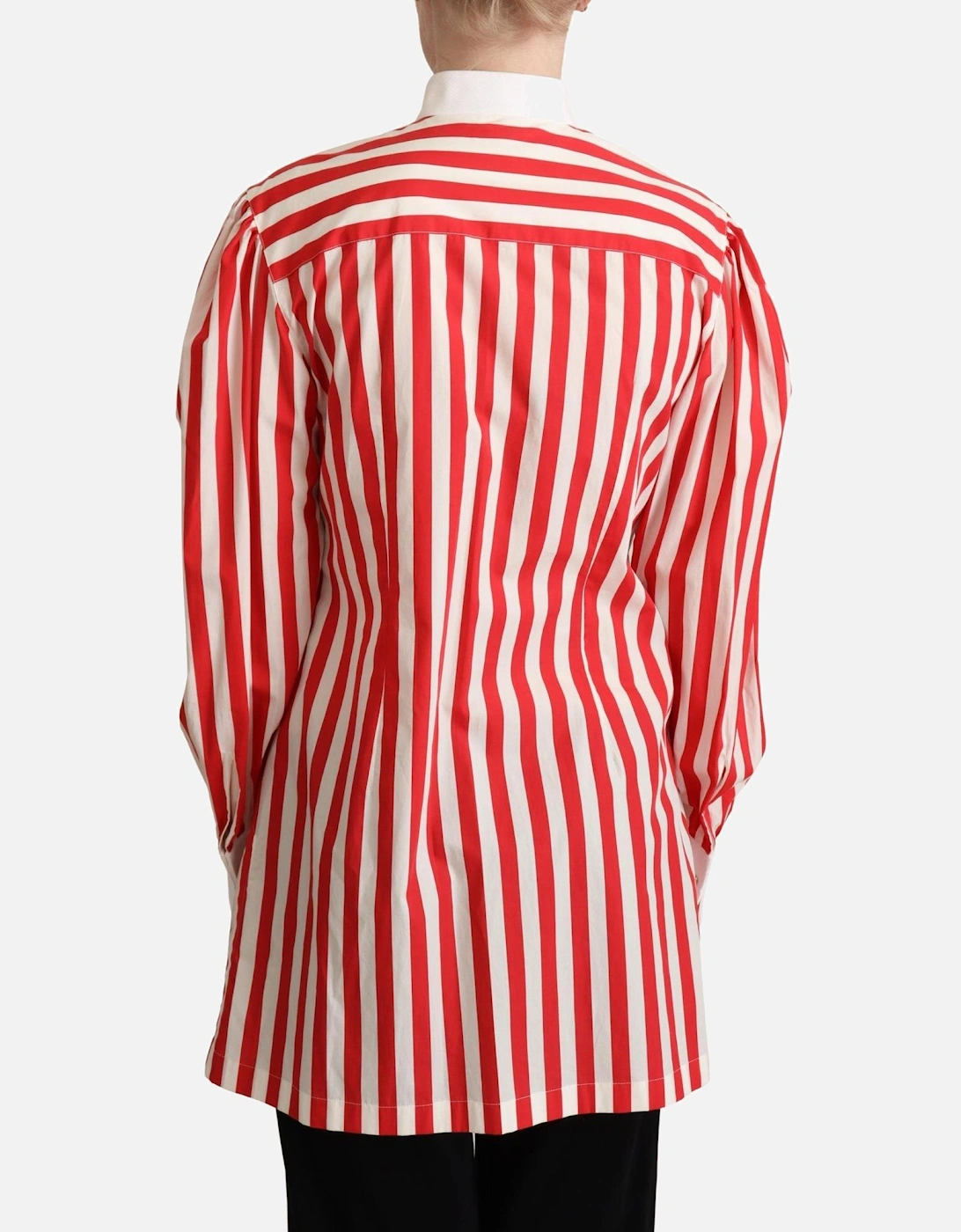 Dolce Gabbana Striped Poplin Shirt Red White Women