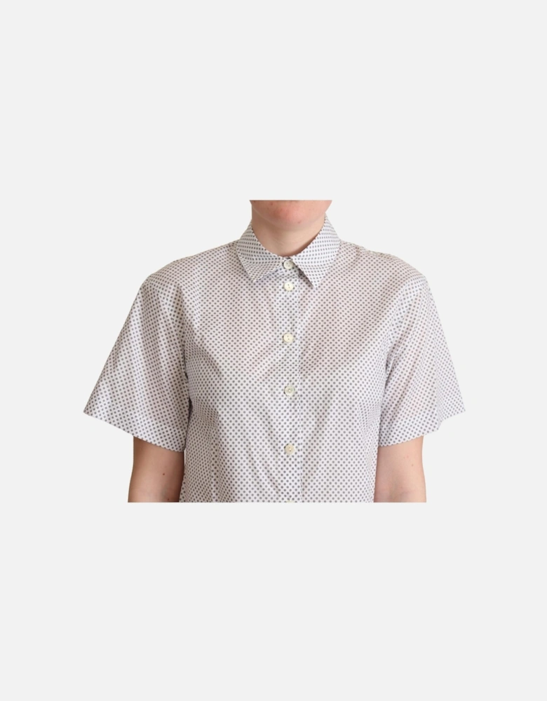 Dolce Gabbana Polka Dot Short Sleeve Shirt Women - White