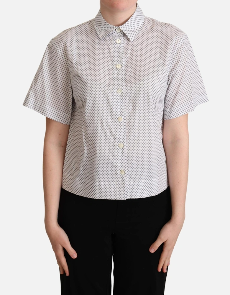 Dolce Gabbana Polka Dot Short Sleeve Shirt Women - White