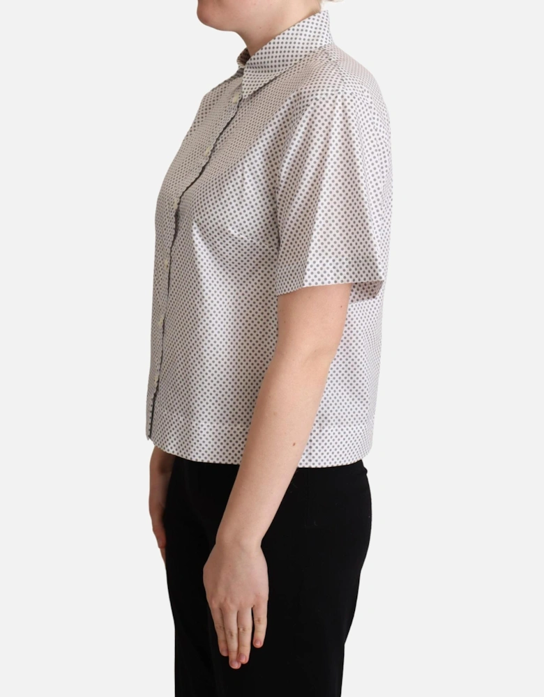 Dolce Gabbana Polka Dot Short Sleeve Shirt Women - White