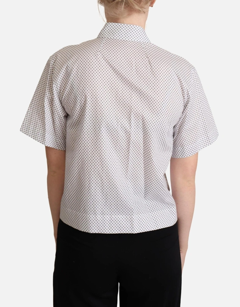 Dolce Gabbana Polka Dot Short Sleeve Shirt Women - White