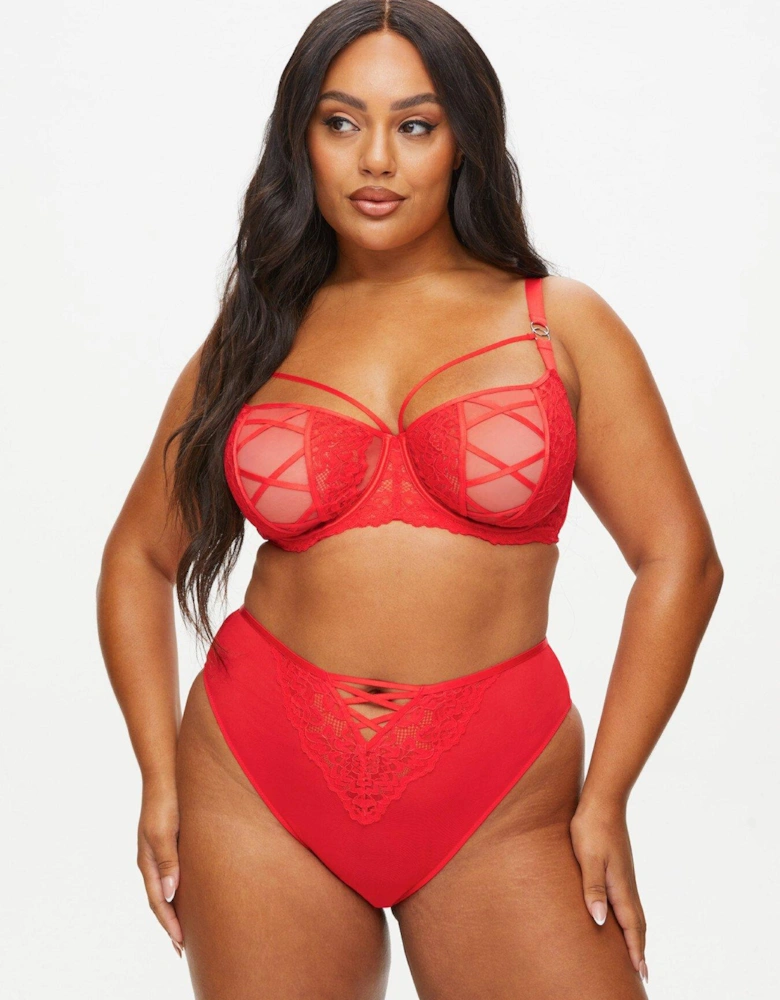 Sweet Surrender Non Pad Fuller Bust Balcony Bra - Red