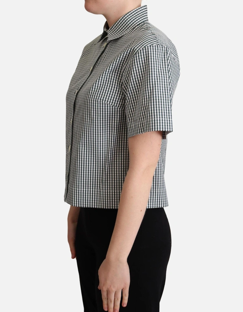 Dolce Gabbana Gingham Cotton Shirt Short Sleeves Women - Green