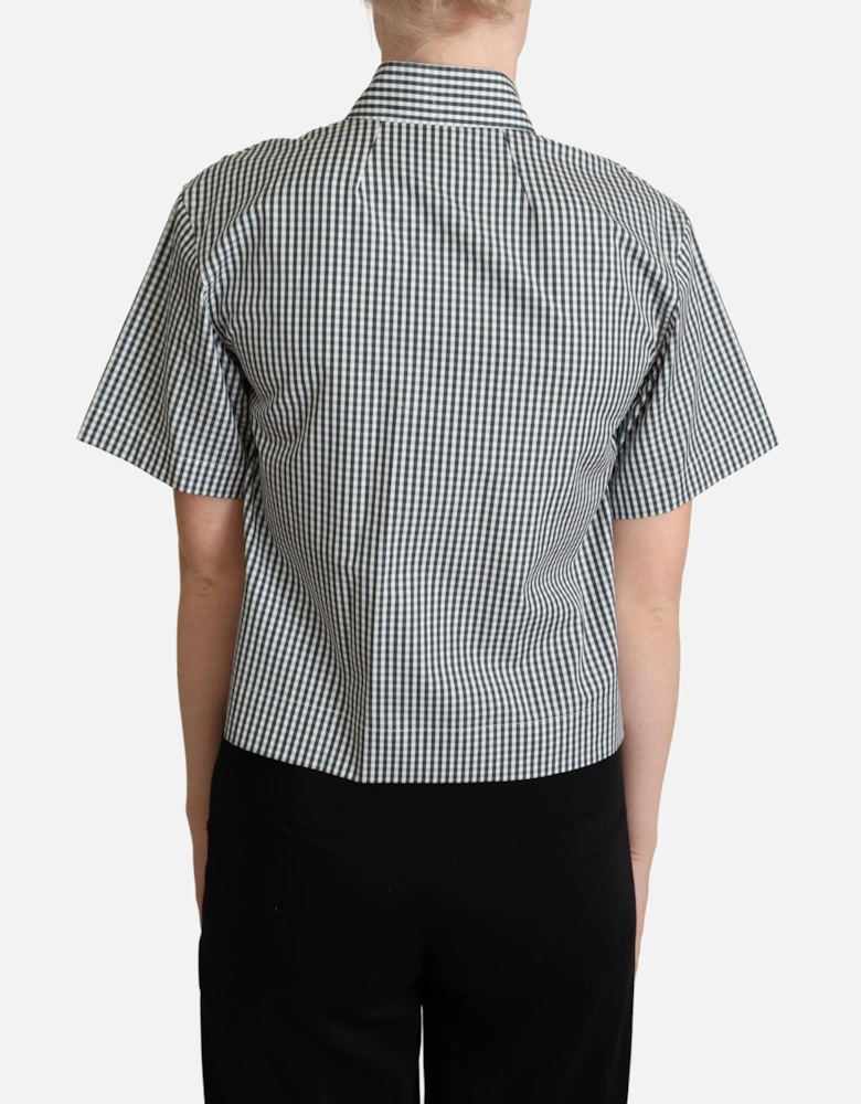 Dolce Gabbana Gingham Cotton Shirt Short Sleeves Women - Green