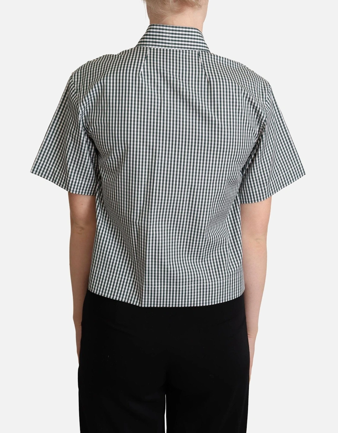 Dolce Gabbana Gingham Cotton Shirt Short Sleeves Women - Green