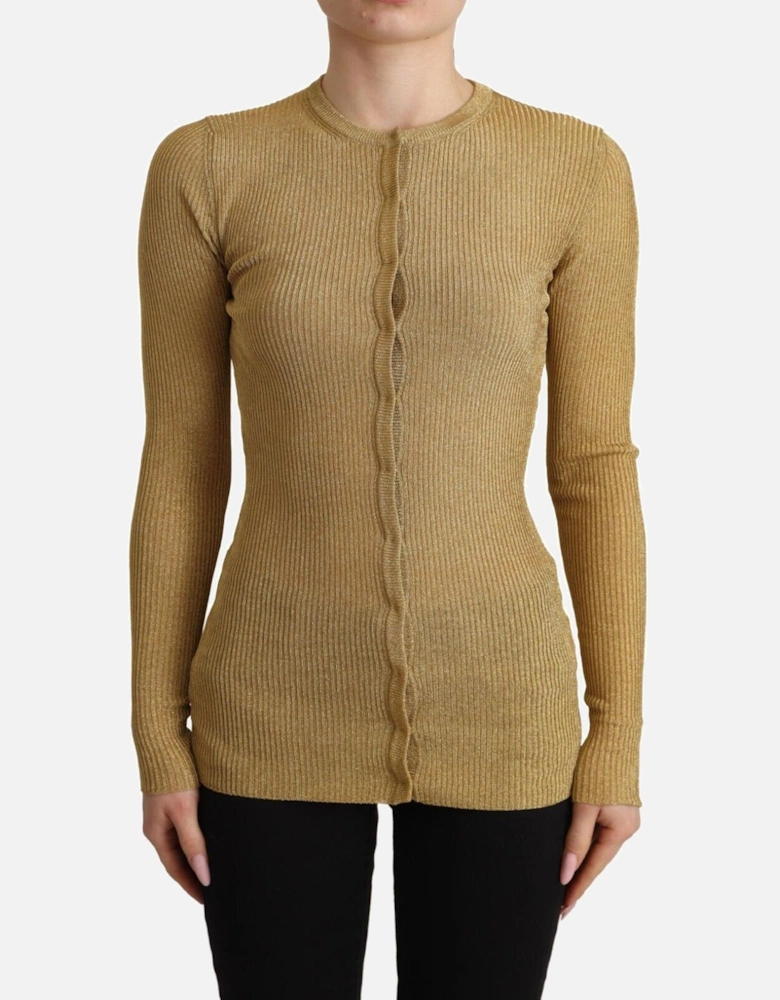 Metallic Knit Cardigan TSH7594 Women - Gold Sweaters