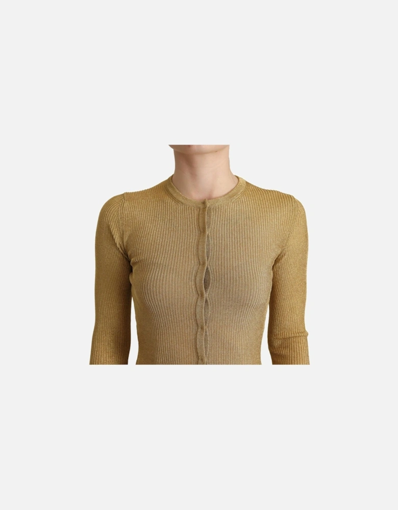Metallic Knit Cardigan TSH7594 Women - Gold Sweaters