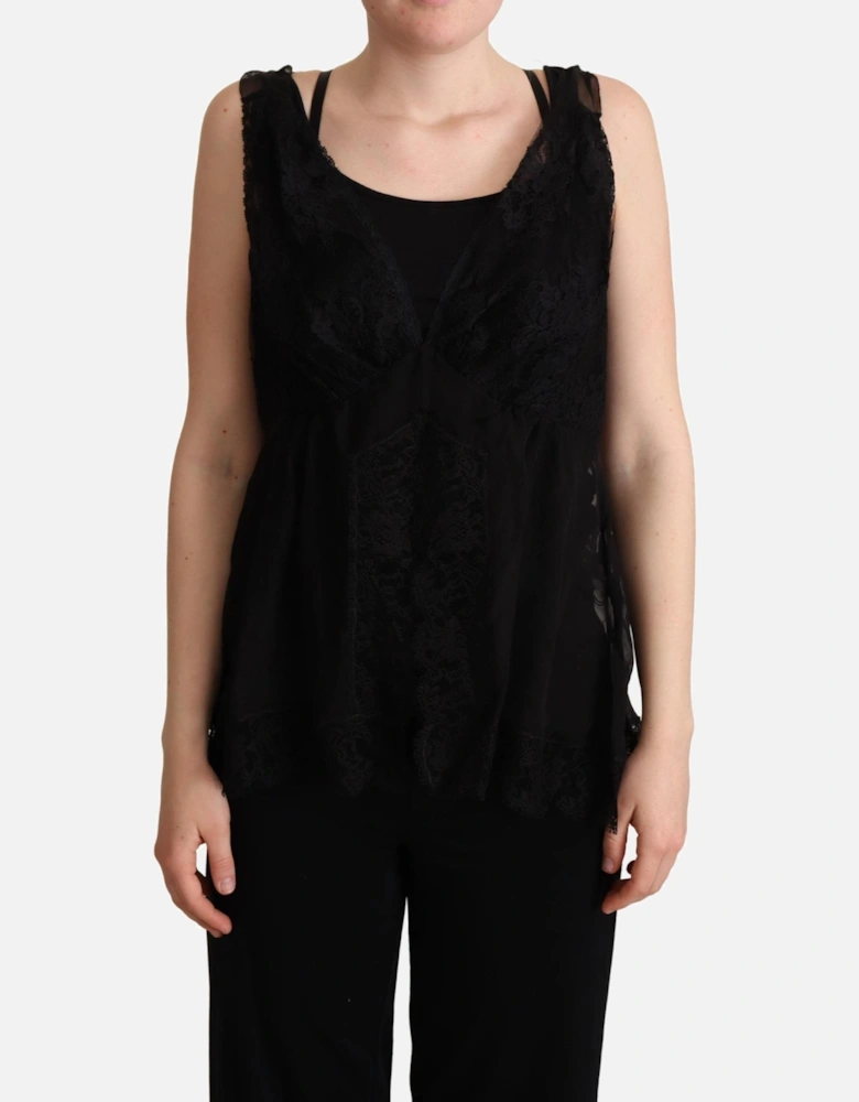 Dolce Gabbana Sleeveless VNeck Top Women - Black T-Shirts