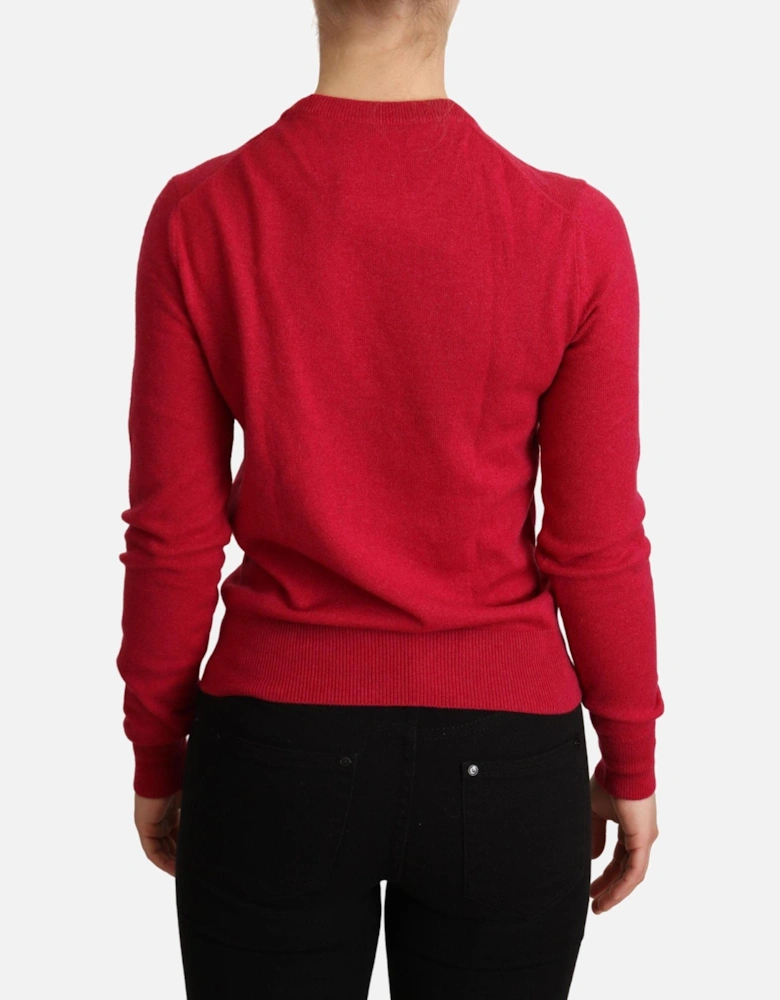 Dolce Gabbana Fatto a Mano Sweater Red Cashmere Women - Pink