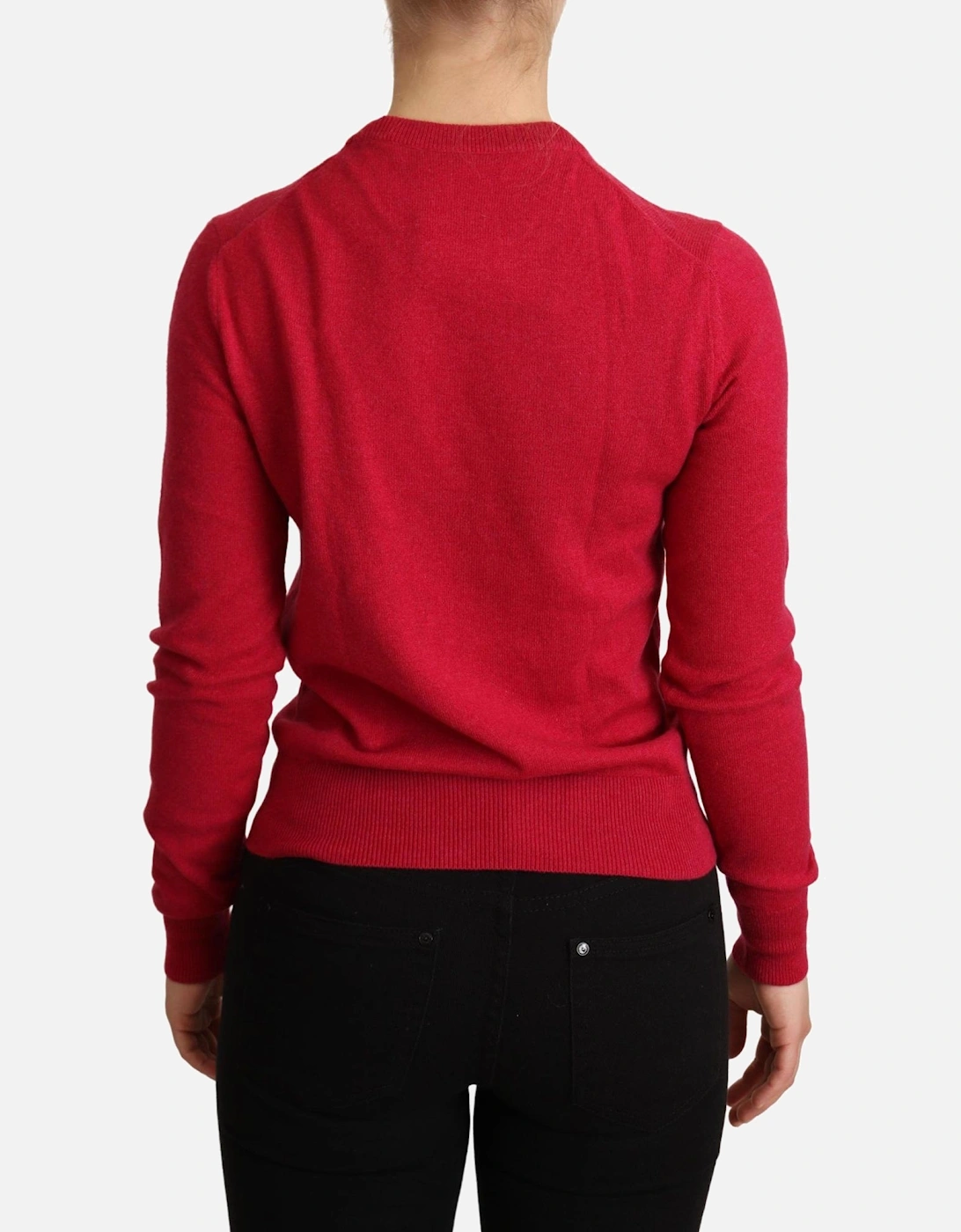 Dolce Gabbana Fatto a Mano Sweater Red Cashmere Women - Pink