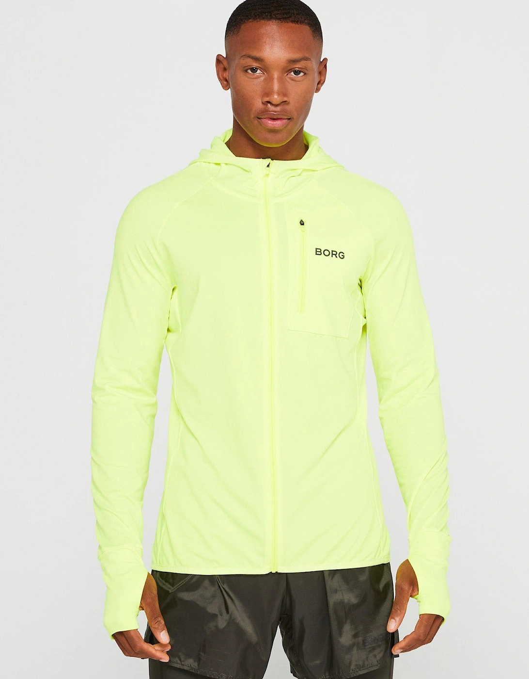 Mens Running Mid Layer Hoody -Yellow, 6 of 5