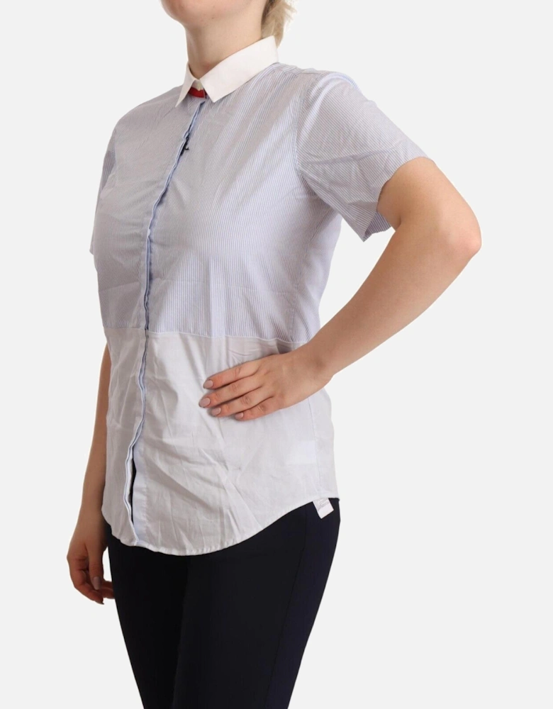 Short Sleeve Cotton Polo Top Women - Light Blue T-Shirts