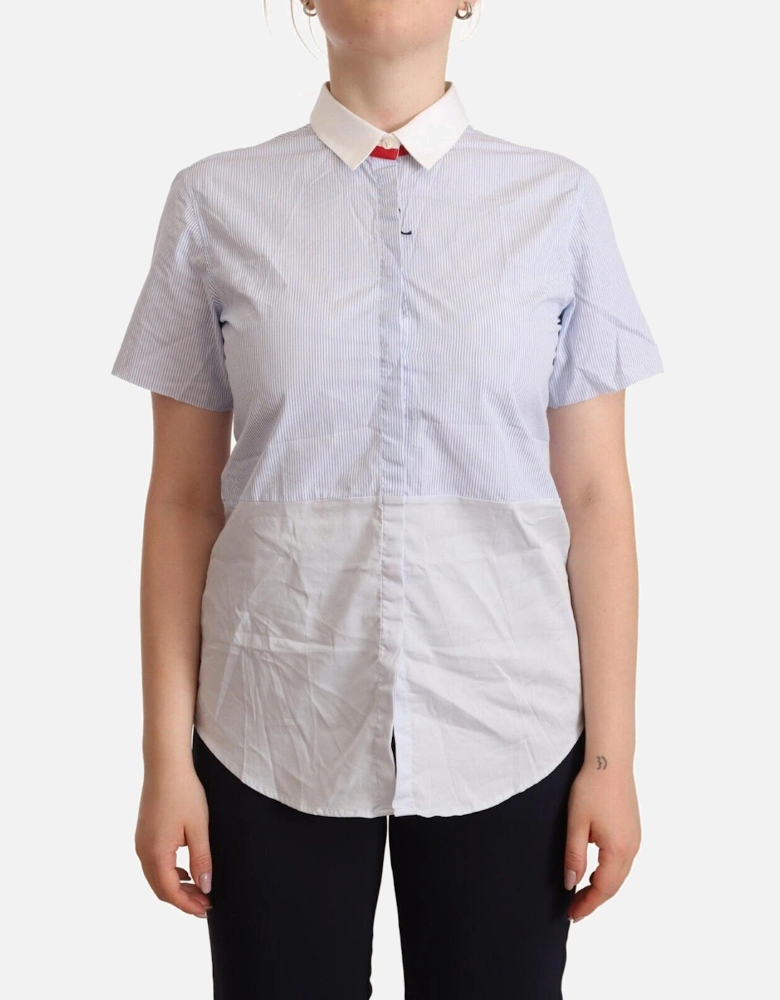 Short Sleeve Cotton Polo Top Women - Light Blue T-Shirts, 5 of 4