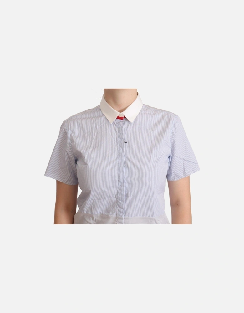 Short Sleeve Cotton Polo Top Women - Light Blue T-Shirts