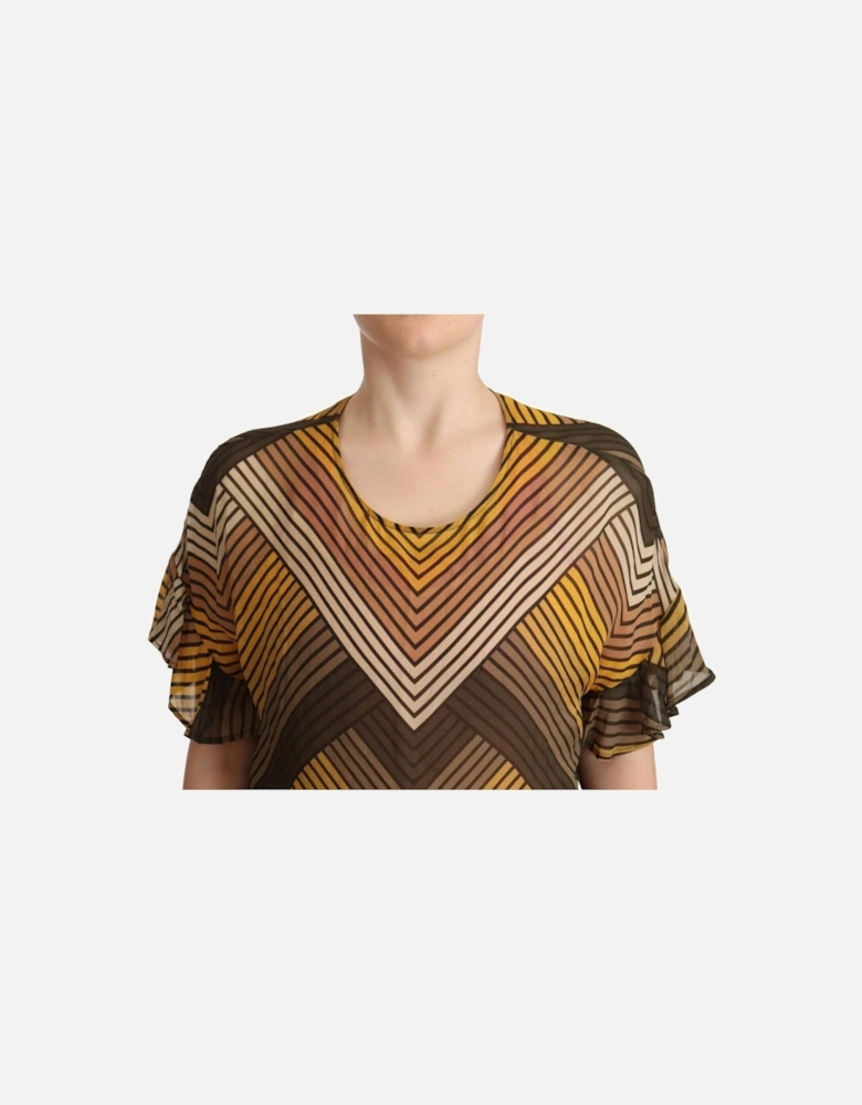 Striped Short Sleeve Round Neck Blouse Women - Multicolor T-Shirts