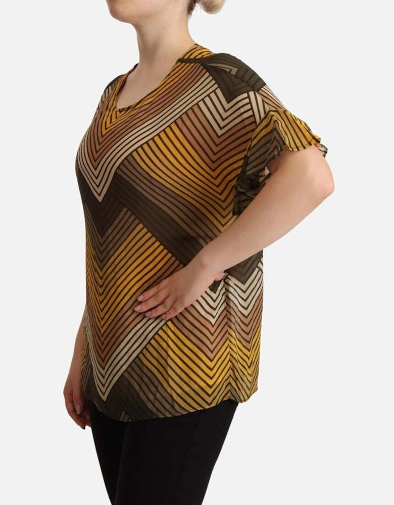 Striped Short Sleeve Round Neck Blouse Women - Multicolor T-Shirts