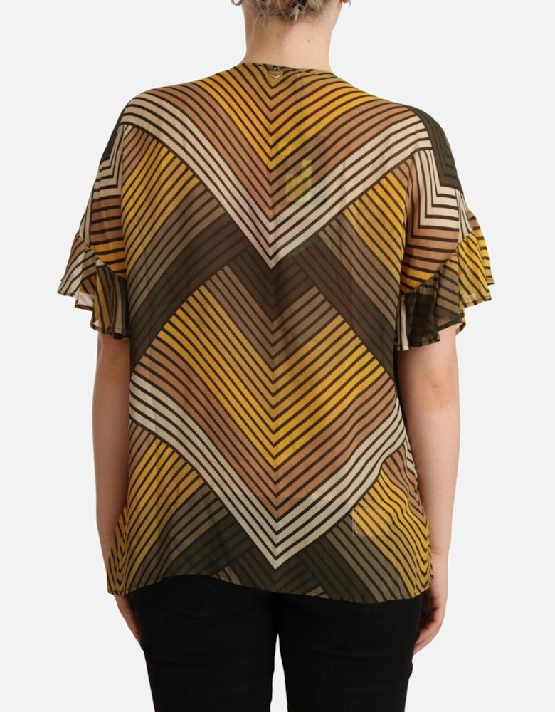 Striped Short Sleeve Round Neck Blouse Women - Multicolor T-Shirts