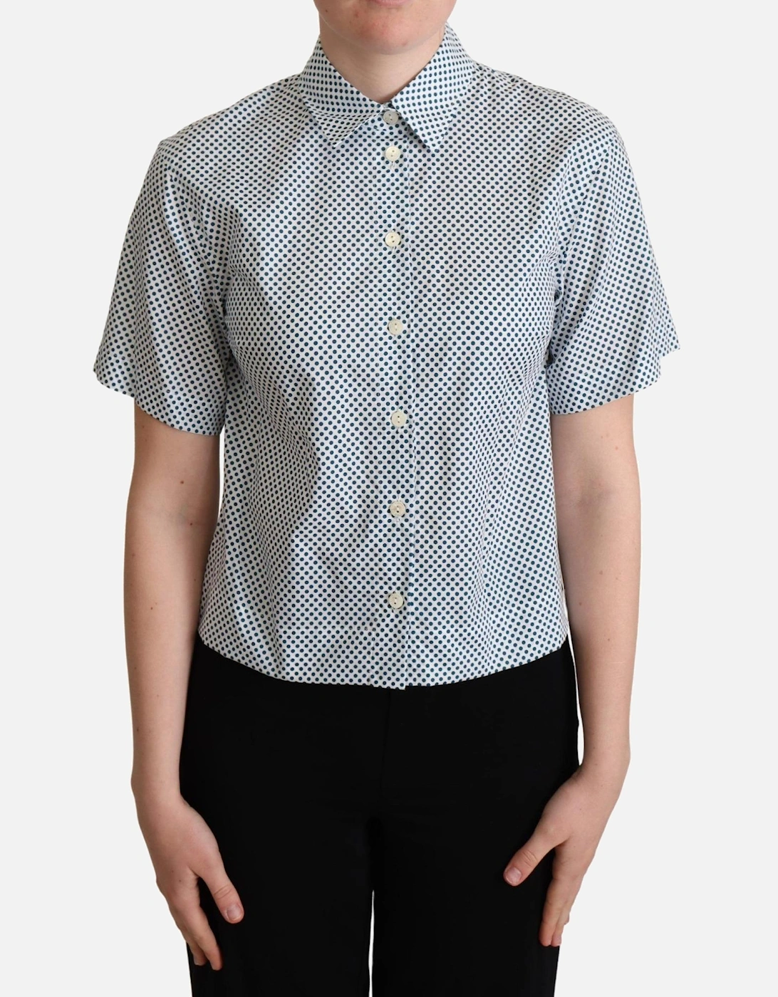 Dolce Gabbana TSH5961 Polka Dot Blouse Women - White Shirts, 5 of 4