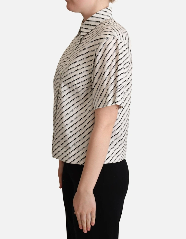 Dolce Gabbana Short Sleeve Collared Shirt Women - Blackwhite
