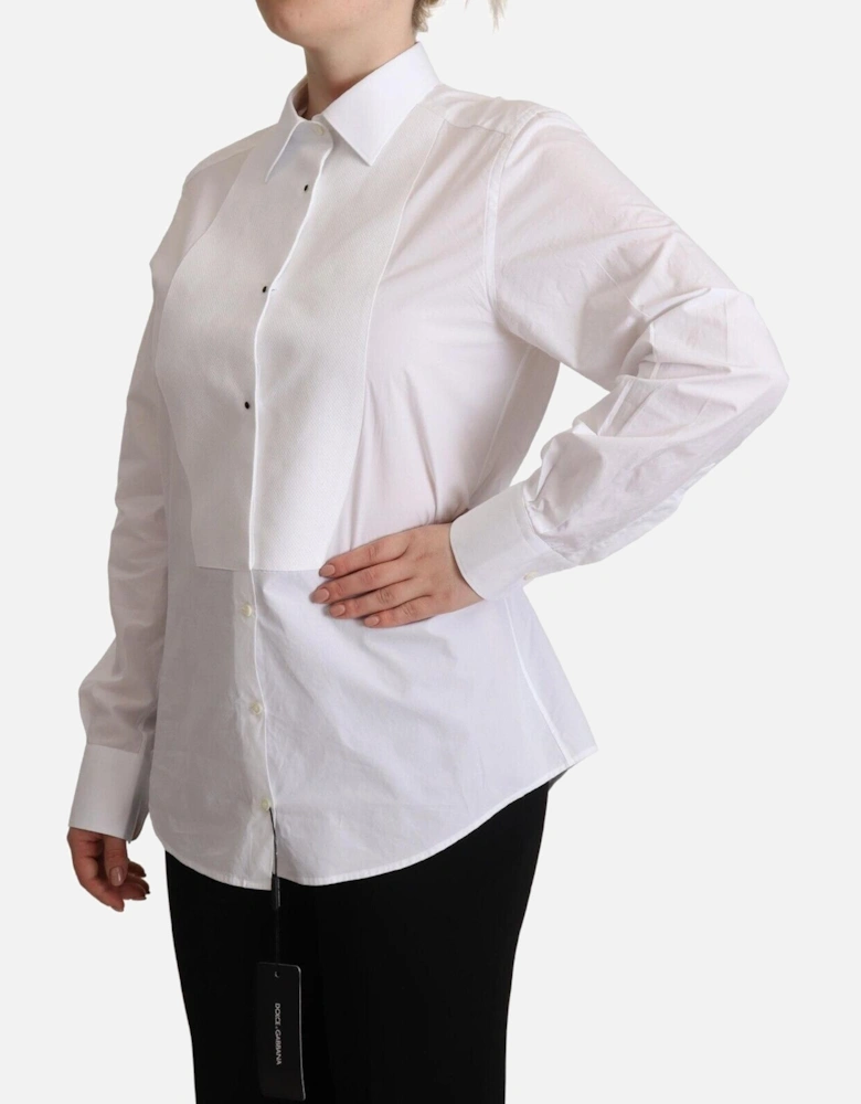 Cotton Poplin Shirt with Buttons Women - White