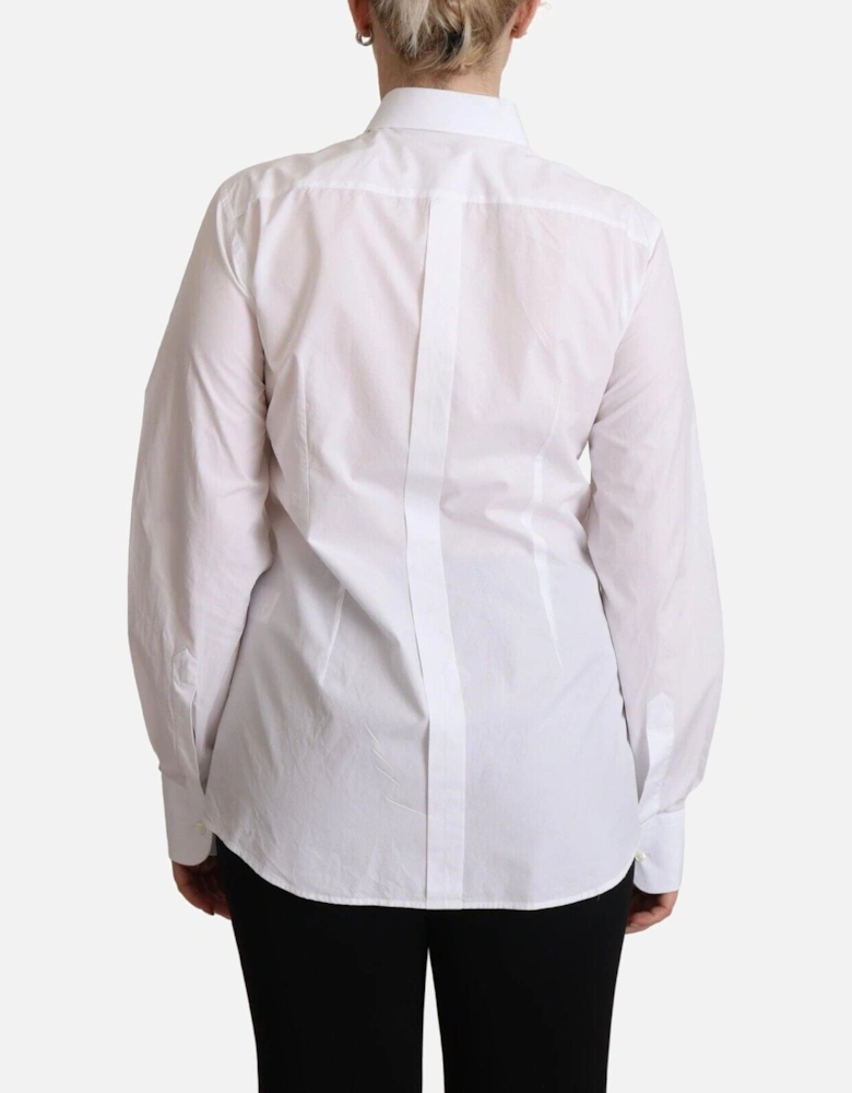 Cotton Poplin Shirt with Buttons Women - White