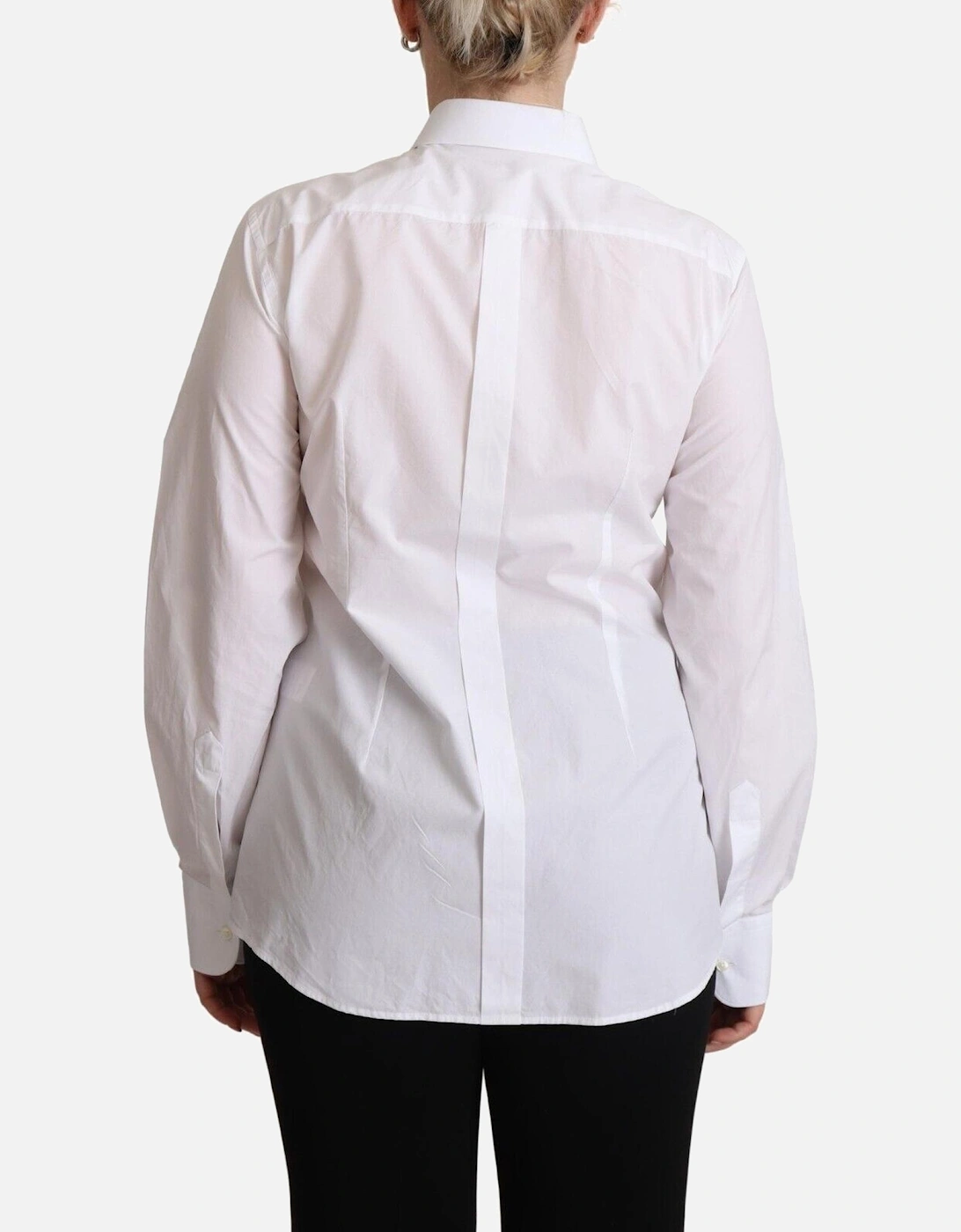 Cotton Poplin Shirt with Buttons Women - White
