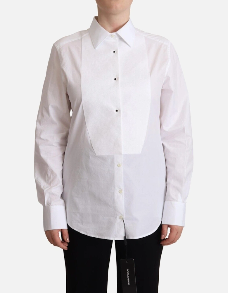 Cotton Poplin Shirt with Buttons Women - White