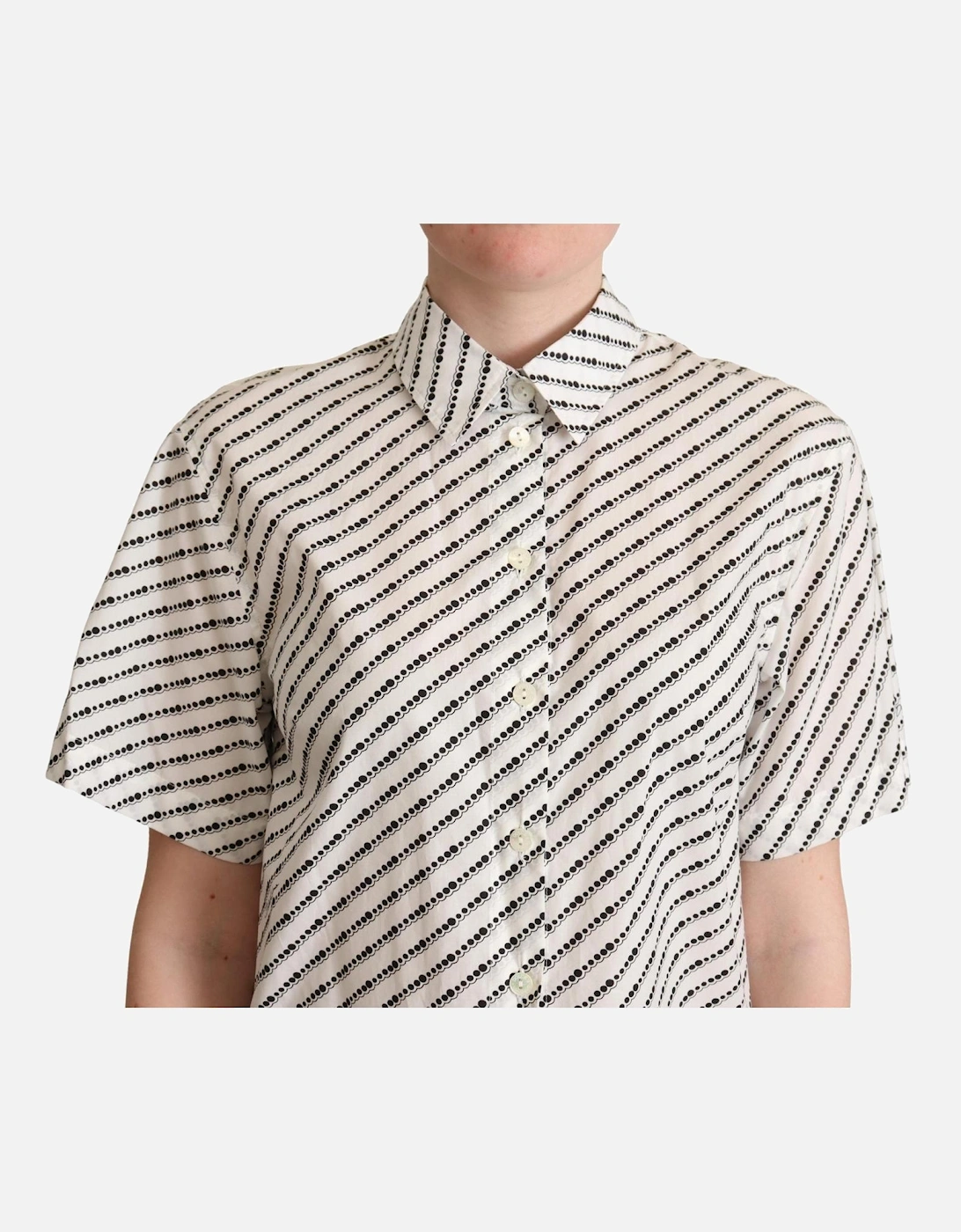 Dolce Gabbana Short Sleeve Collared Shirt Women - Blackwhite