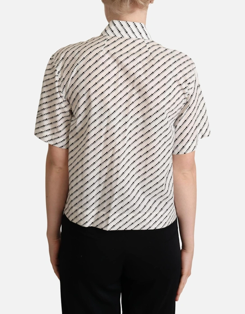 Dolce Gabbana Short Sleeve Collared Shirt Women - Blackwhite