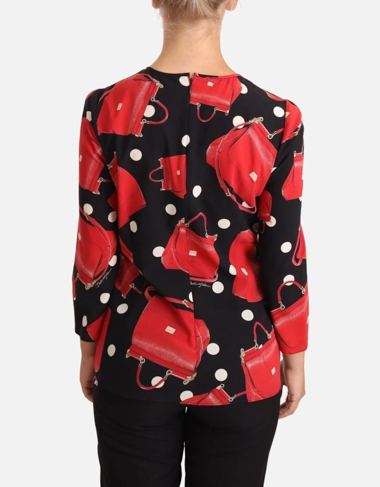 Dolce Gabbana TSH6808 Red Handbag Blouse Women - Black And Red