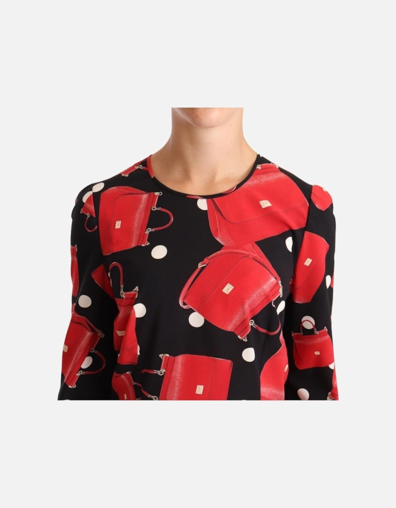 Dolce Gabbana TSH6808 Red Handbag Blouse Women - Black And Red