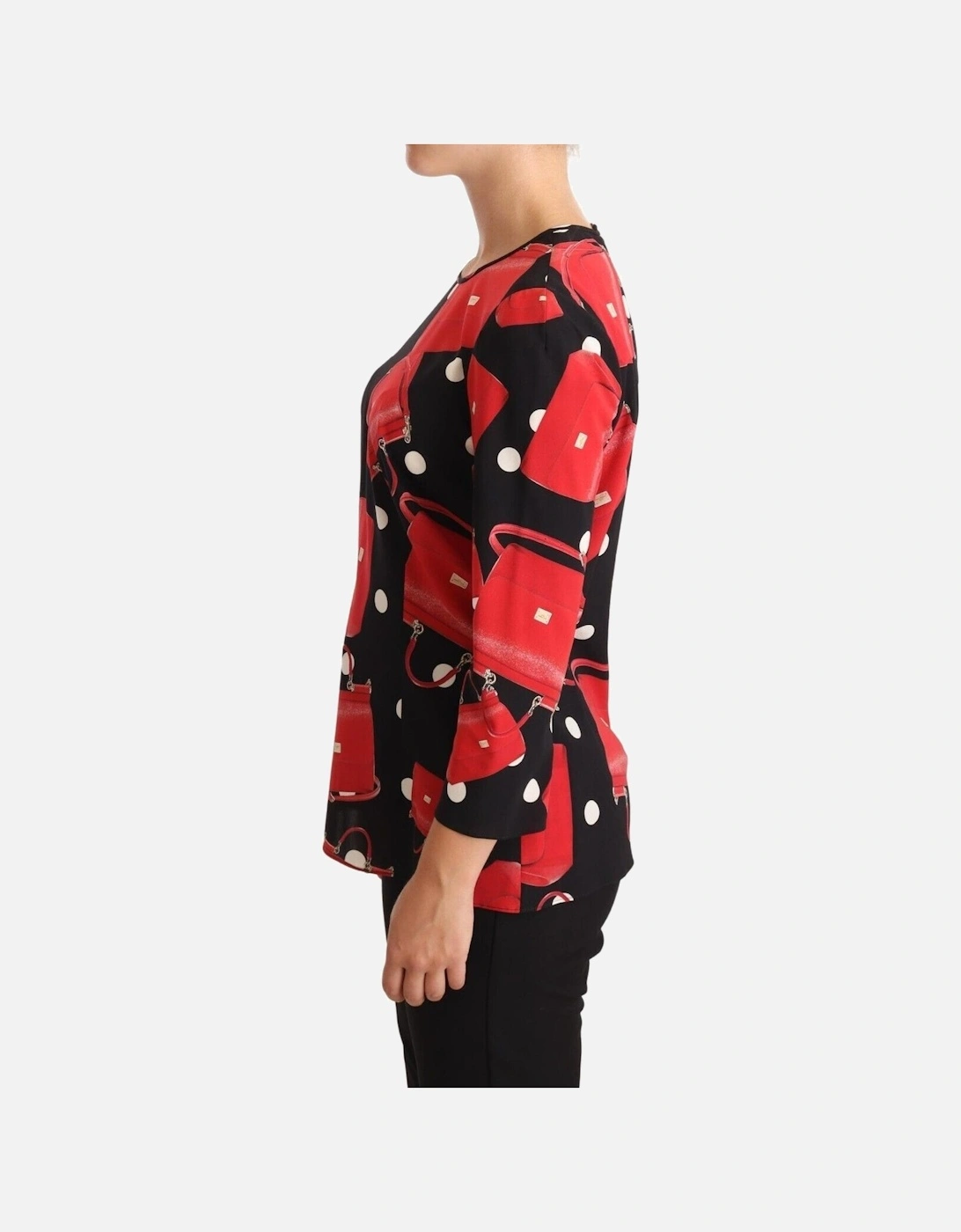 Dolce Gabbana TSH6808 Red Handbag Blouse Women - Black And Red
