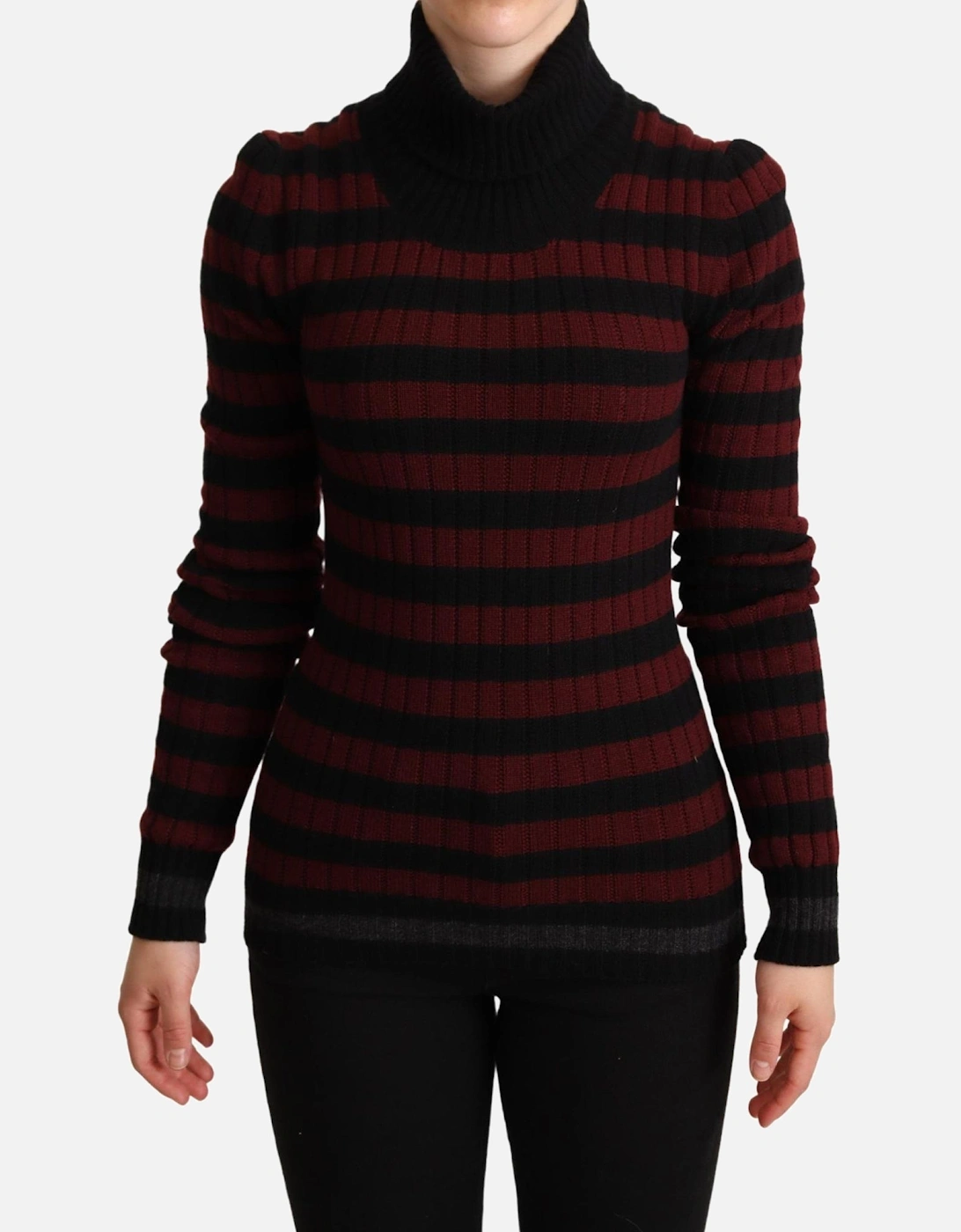 Striped Wool Cashmere Crewneck Sweater Women - Red, 5 of 4