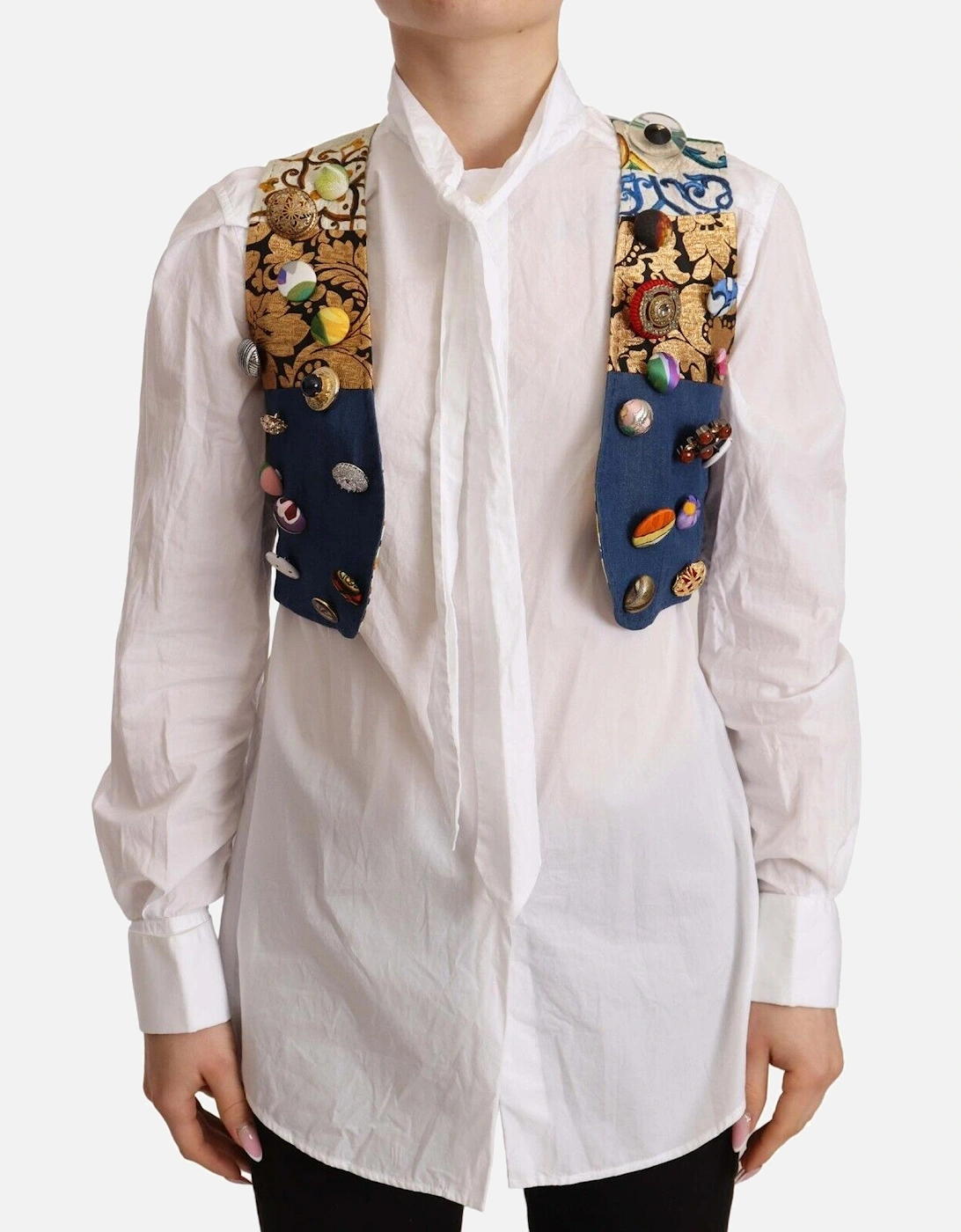 Dolce Gabbana Vest Patchwork Design Women - Multicolor T-Shirts, 6 of 5