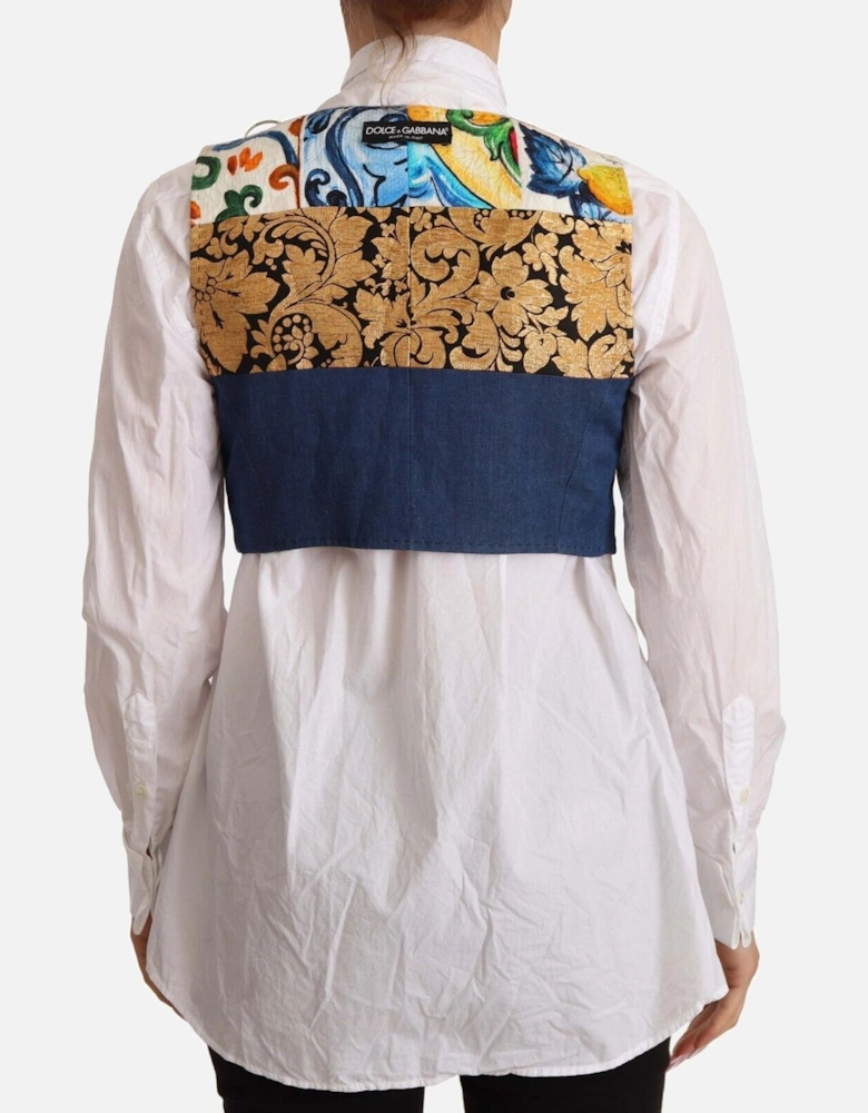 Dolce Gabbana Vest Patchwork Design Women - Multicolor T-Shirts