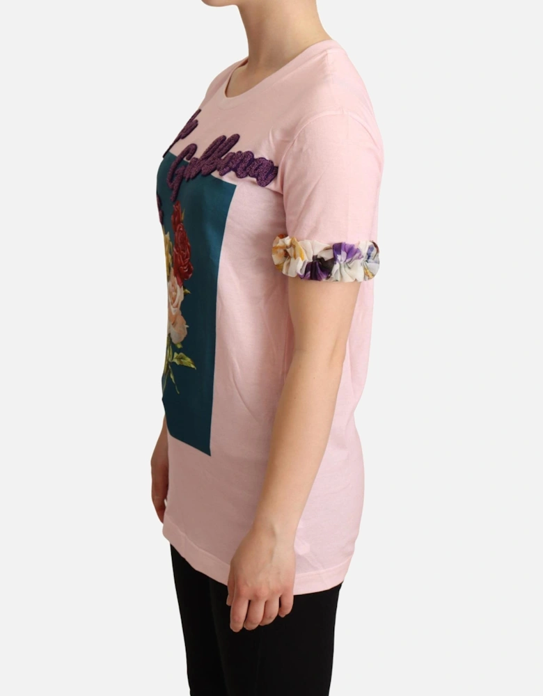 Dolce Gabbana Rose Print TShirt Women - Pink T-Shirts