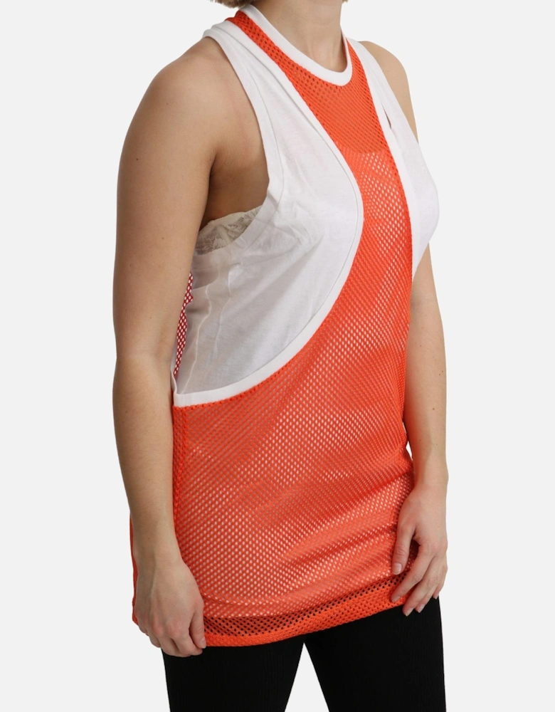 TSH5186 Tank Top OrangeWhite Women T-Shirts