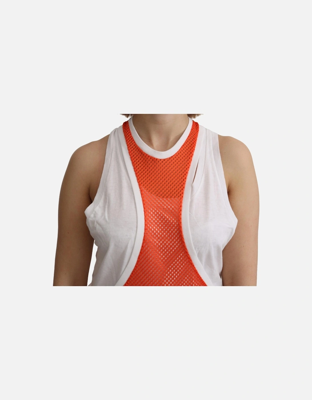 TSH5186 Tank Top OrangeWhite Women T-Shirts