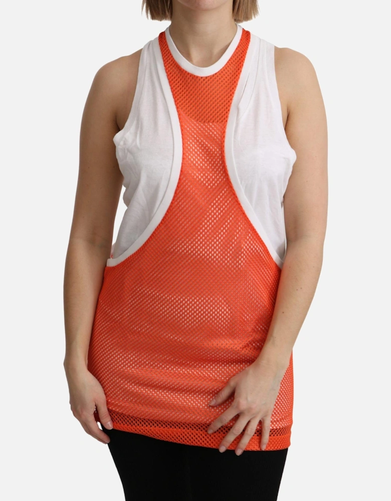 TSH5186 Tank Top OrangeWhite Women T-Shirts