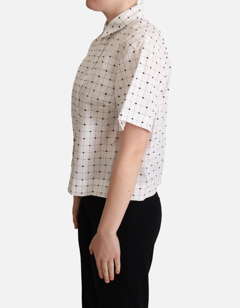Dolce Gabbana Short Sleeve Shirt Gingham Check Women - White