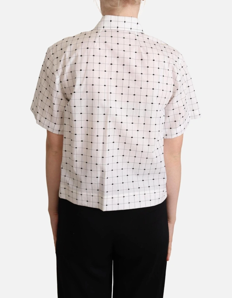 Dolce Gabbana Short Sleeve Shirt Gingham Check Women - White