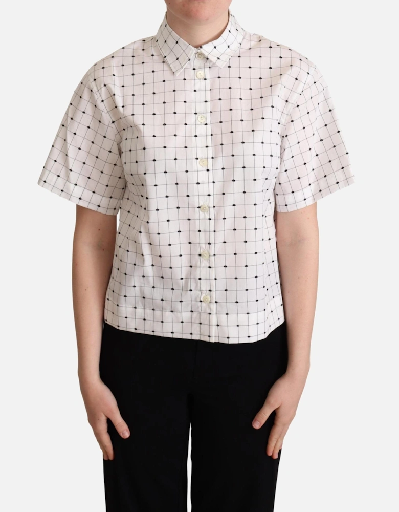 Dolce Gabbana Short Sleeve Shirt Gingham Check Women - White