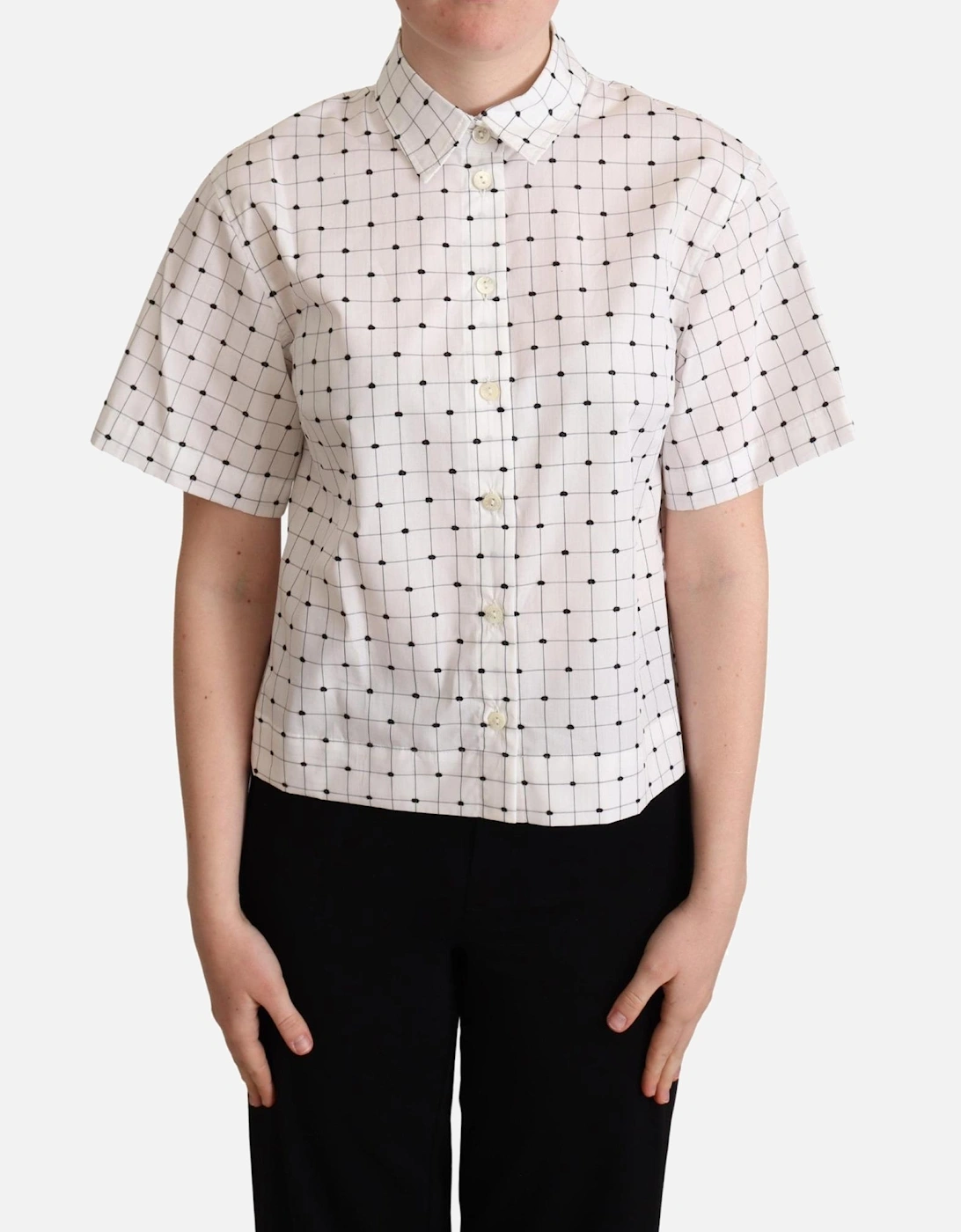 Dolce Gabbana Short Sleeve Shirt Gingham Check Women - White, 5 of 4
