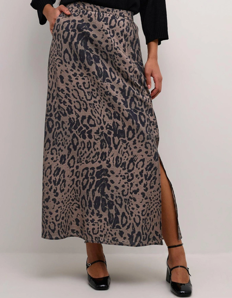 Kajemma Pocket Print Maxi Skirt - Brown